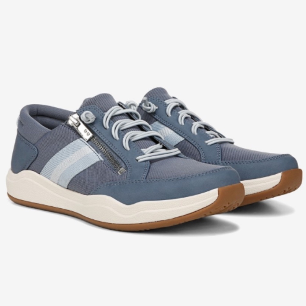 Ryka Made For Women Carefree Zip Slip On Sneaker In Blue (WIDE)